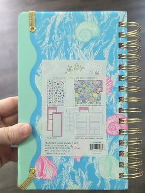 Lilly Pulitzer Turquoise, Pink & Mint Shell Spiral Agenda